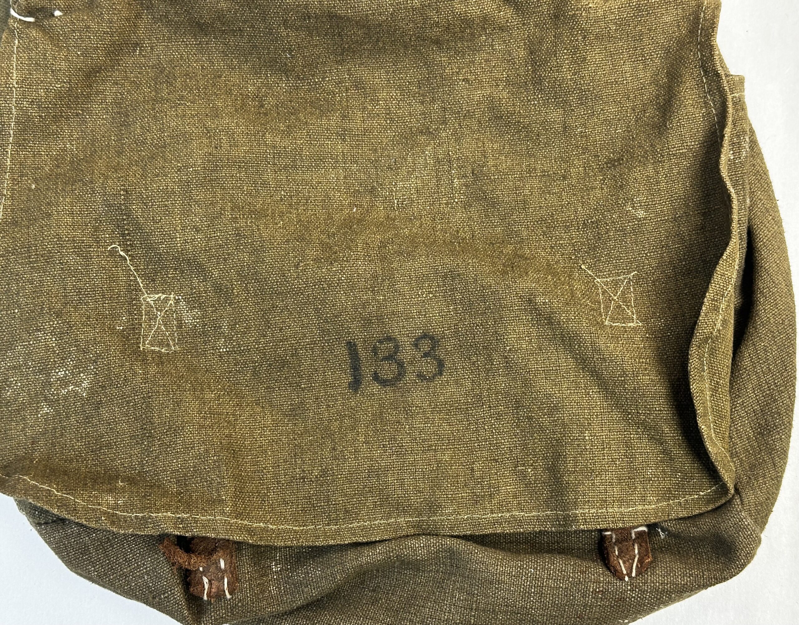 WW2 Japanese Naval Landing Force Haversack Unit Marked - Image 2