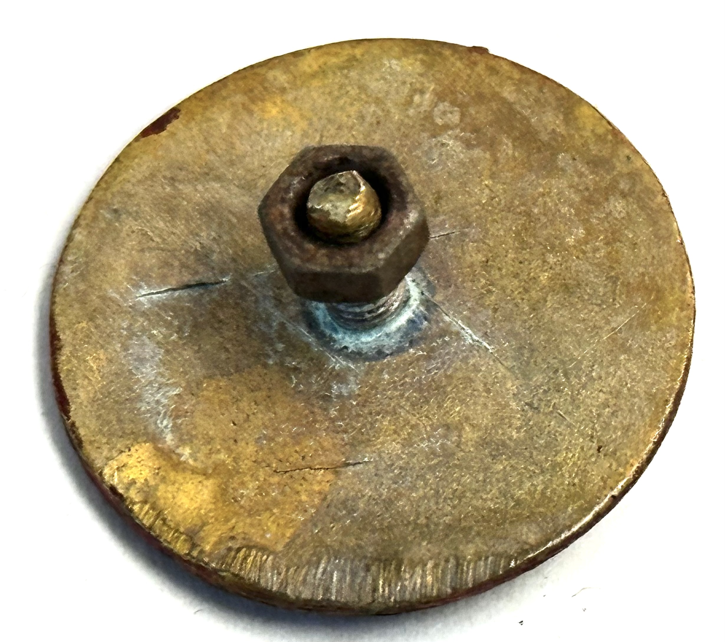 Viet Minh Early North Vietnamese Army Brass Pith Helmet Badge - Image 2