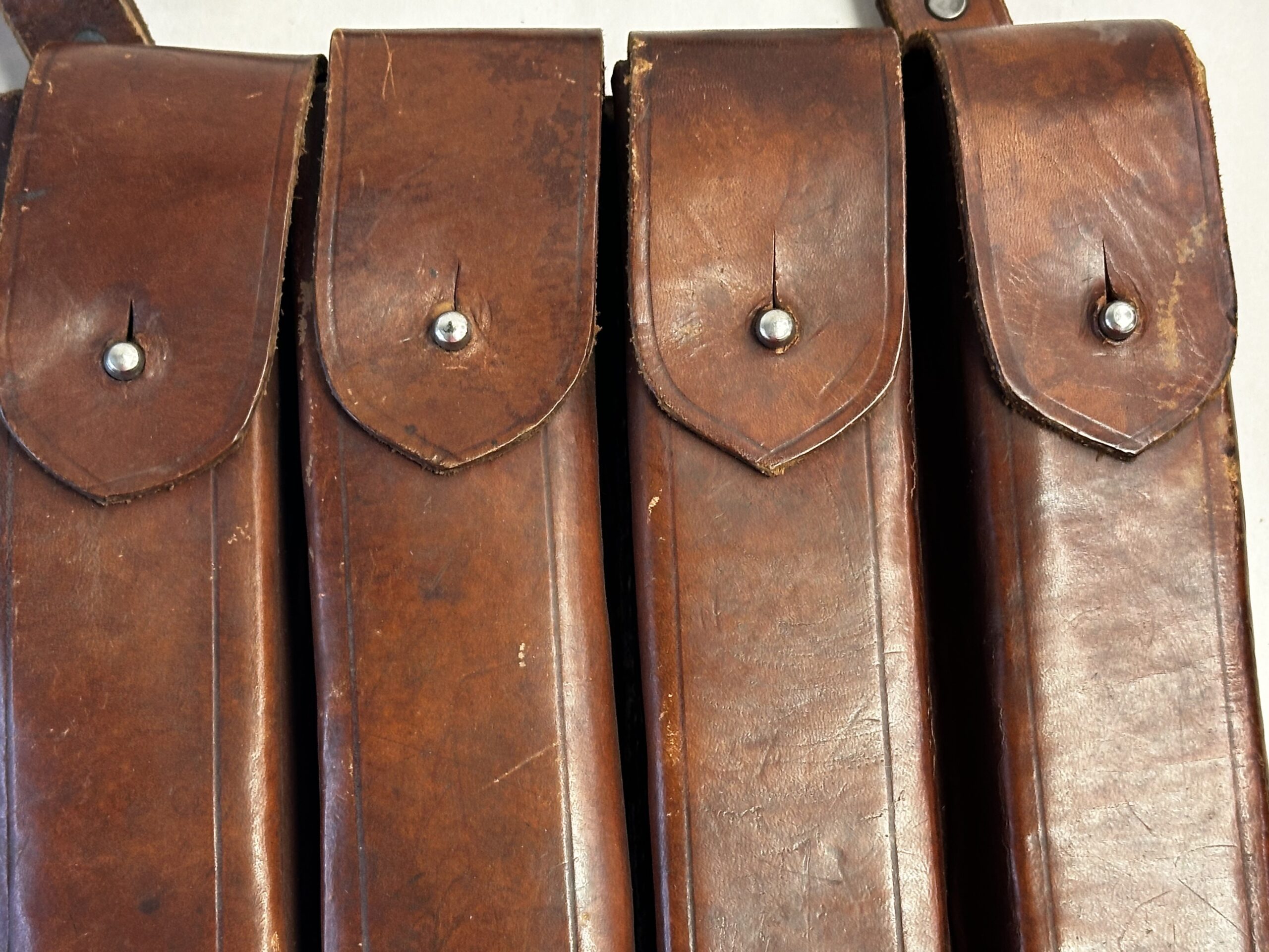 Chinese Korean War Leather Magazine Pouch with Shoulder Strap Excellent - Image 2