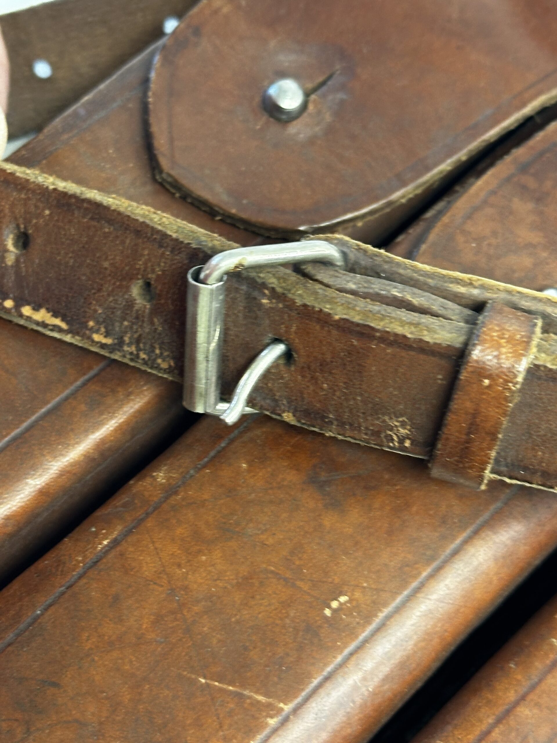 Chinese Korean War Leather Magazine Pouch with Shoulder Strap Excellent - Image 3