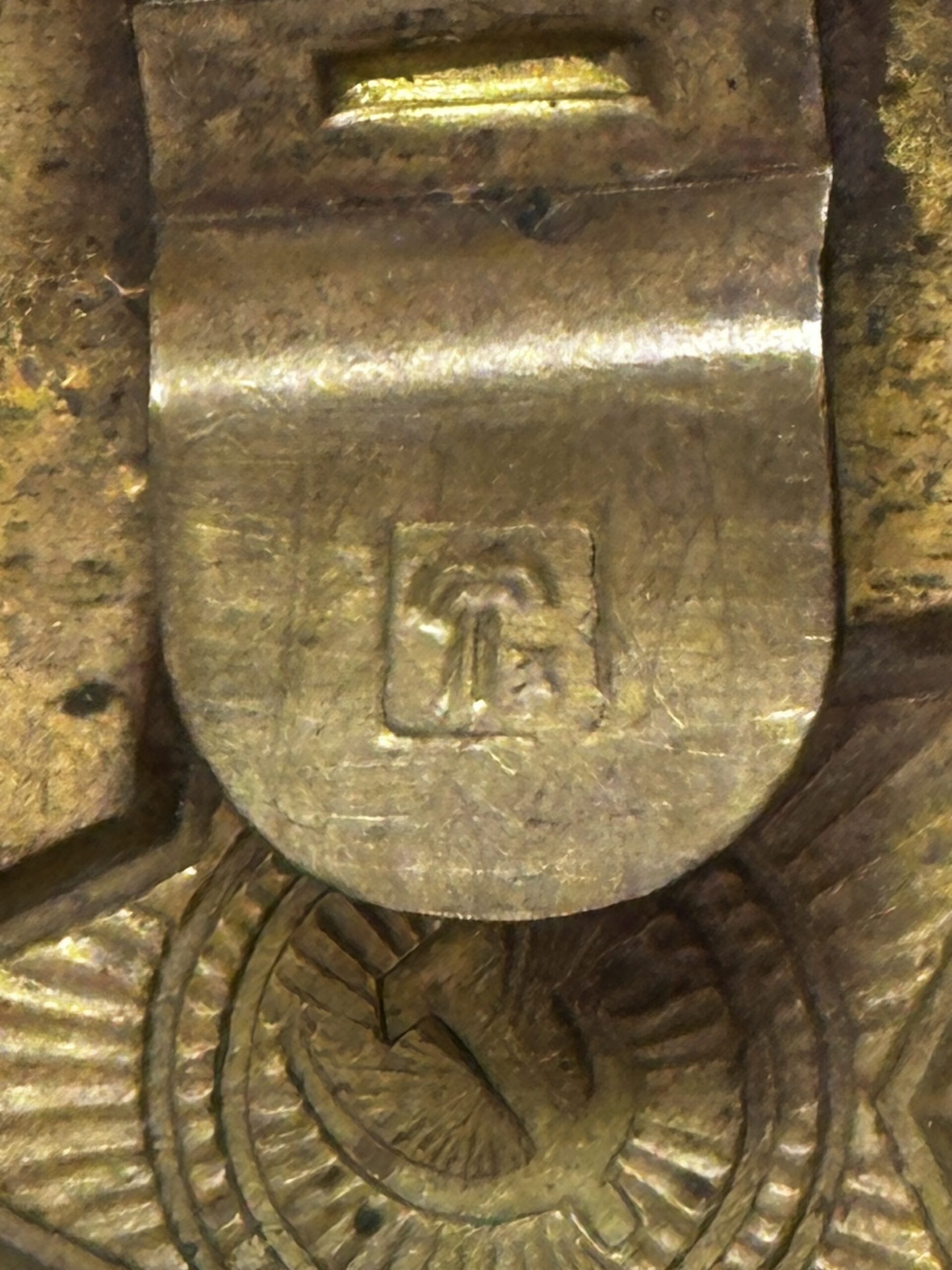 Soviet Cold War Brass Belt Buckle Maker Marked - Image 3