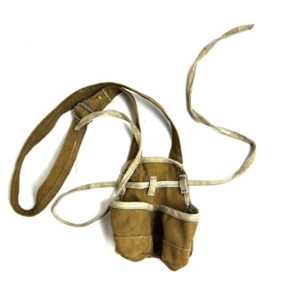 North Vietnamese Army Made Two Cell Grenade Pouch Brown and Khaki