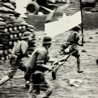 North Vietnamese Army Propaganda Photo Assault Unit with Flag