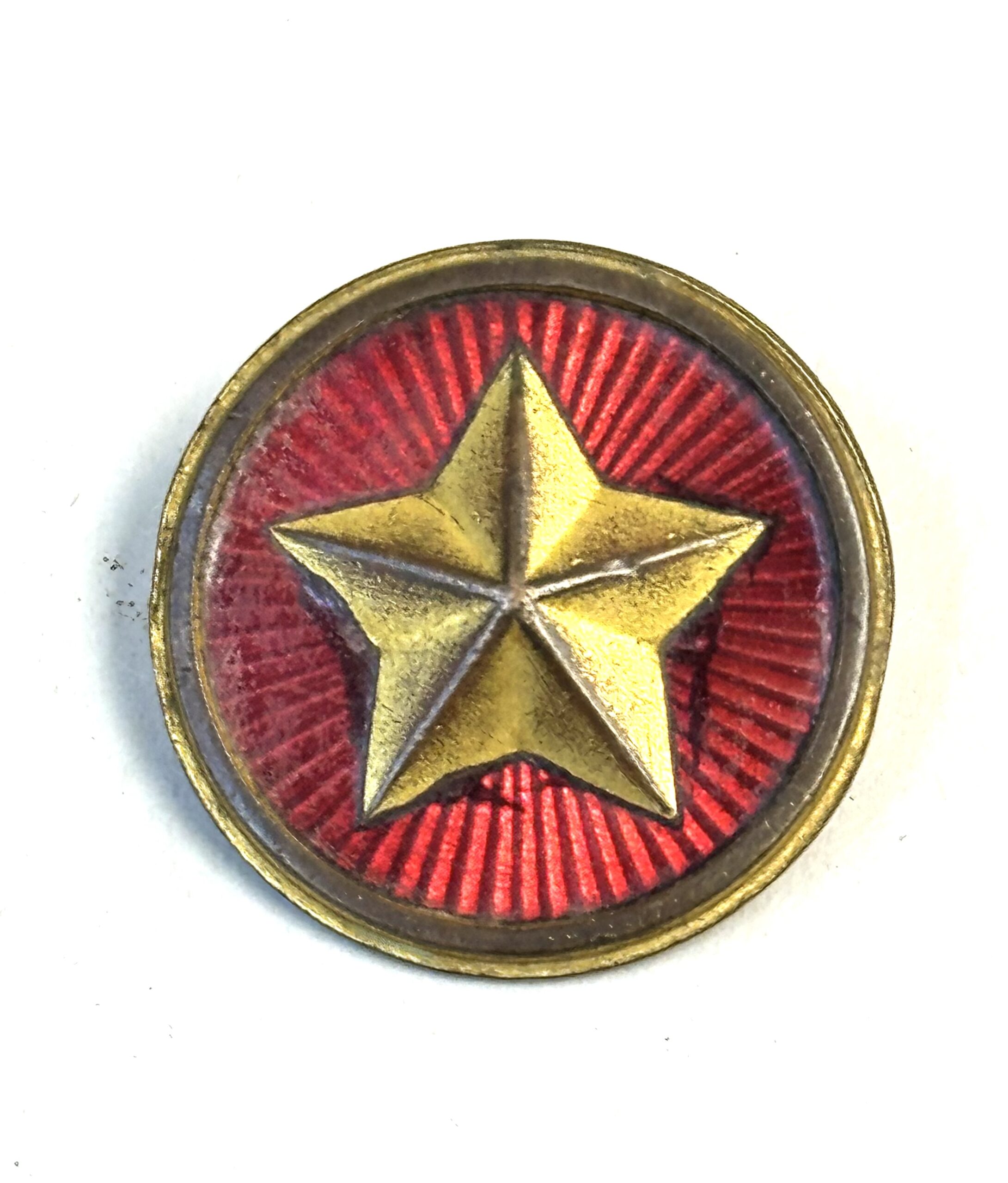 North Vietnamese Army 1st Model Brass Sun Helmet and Cap Badge