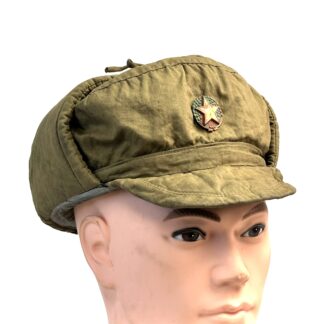 North Korean Korean War Padded Winter Hat with Badge