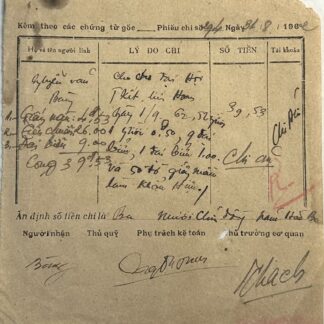 Viet Cong Receipt 1962 for Propaganda Supplies Translated