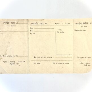 Viet Cong Cash Payment Receipt