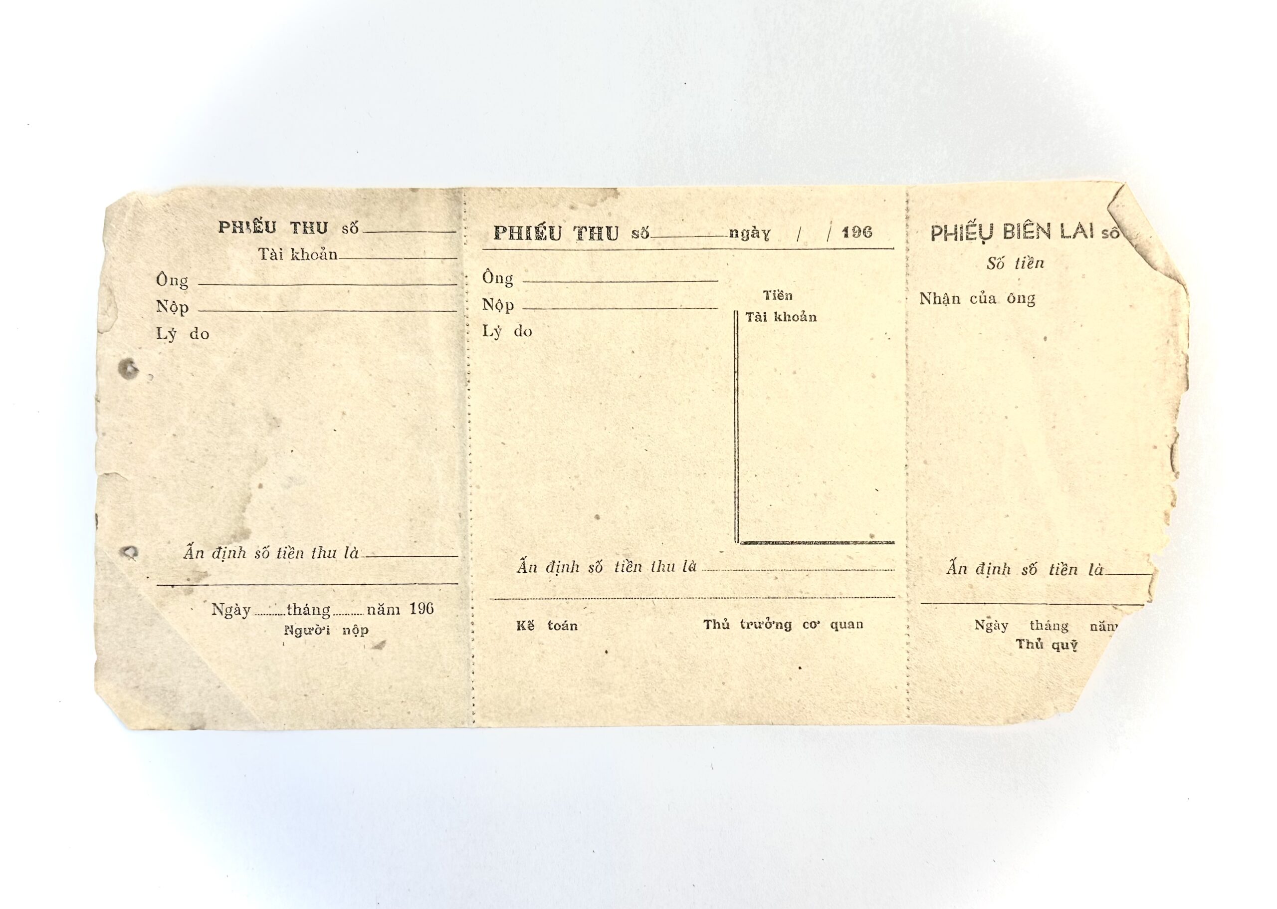 Viet Cong Cash Payment Receipt