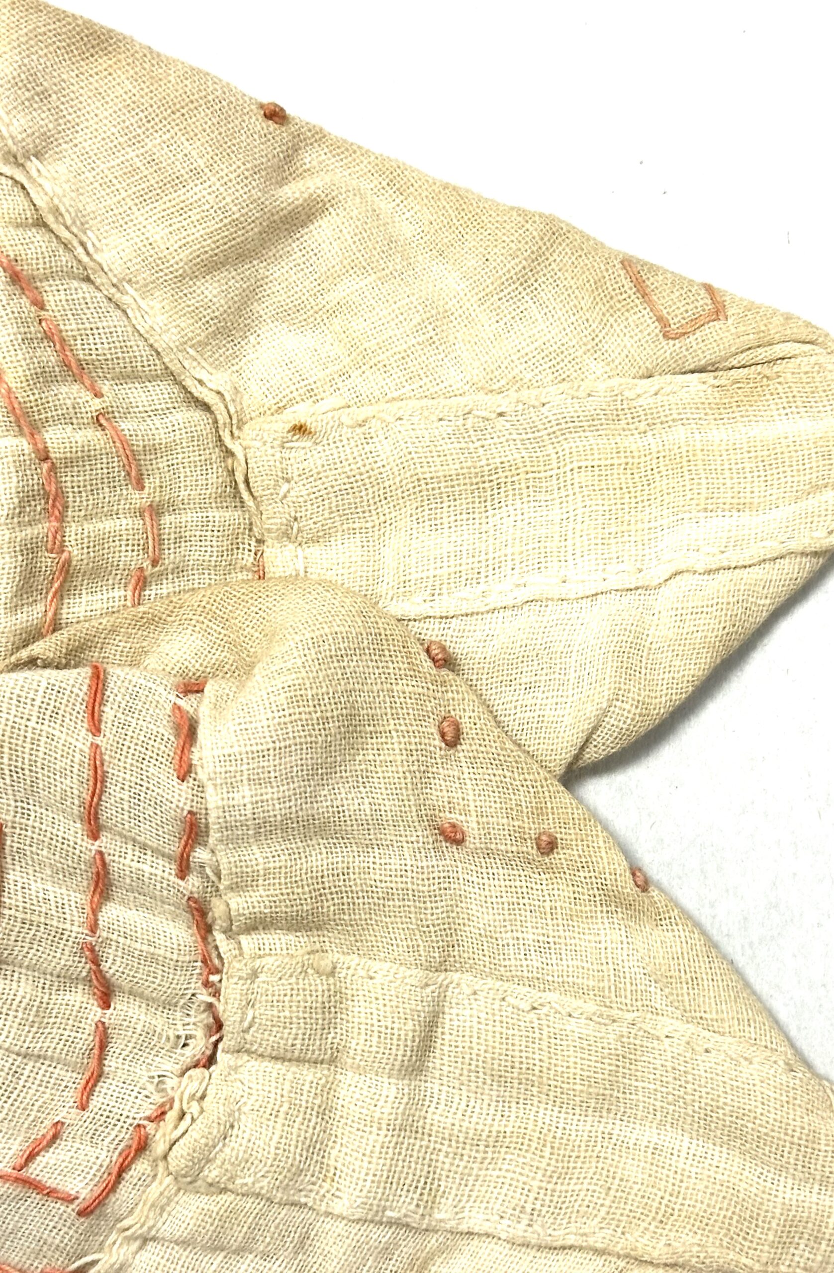 WW2 Japanese Senninbari Thousand Stitch Belt with Two Coins Salty - Image 12