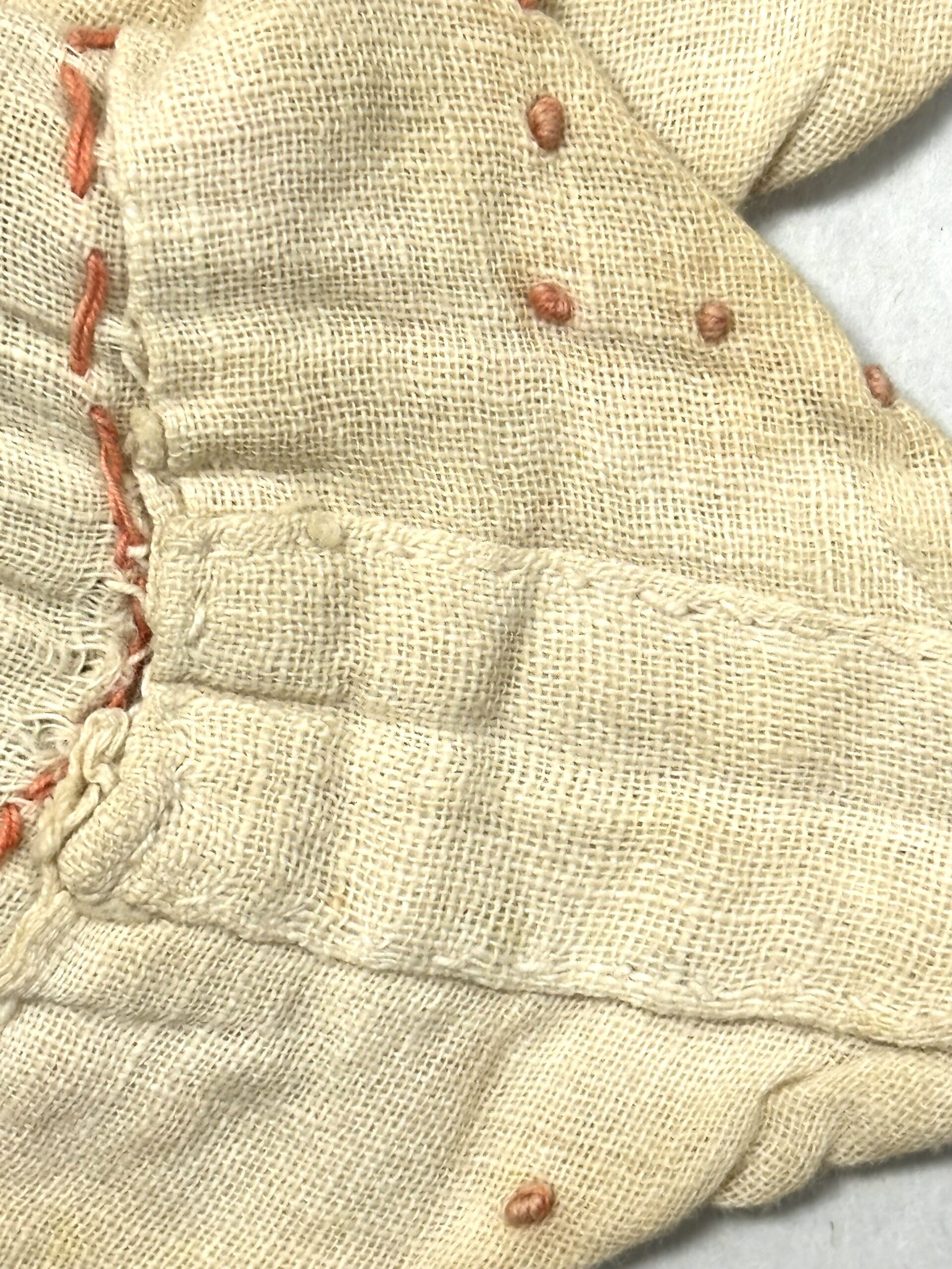 WW2 Japanese Senninbari Thousand Stitch Belt with Two Coins Salty - Image 13